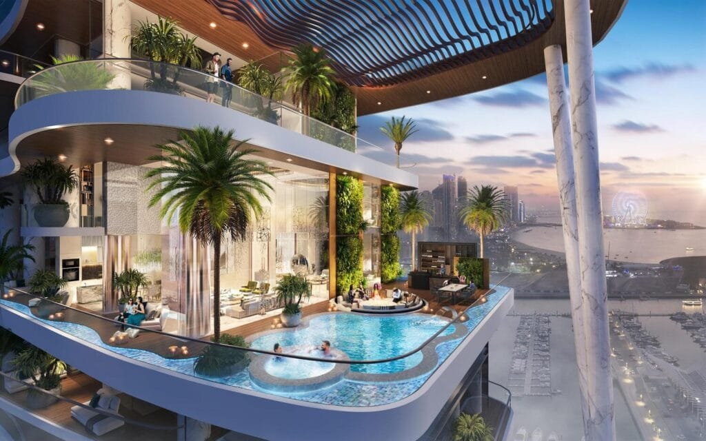 Damac Bay 2 Terasse mit pool