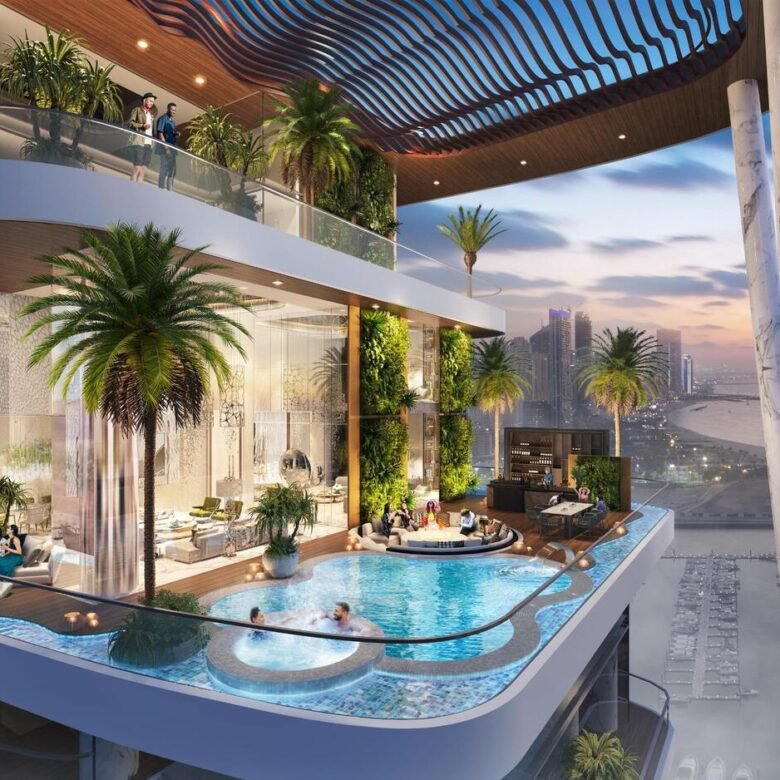 Damac Bay 2 Terasse mit pool