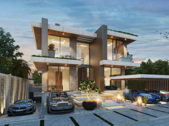 Damac Hills Villa von Vorne