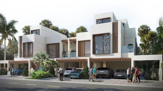 DAMAC Lagoons Marbella Stadhaus Villa ansicht von Vorne