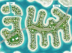 Ramhan Island Aufstellung der Villen sicht von Oben